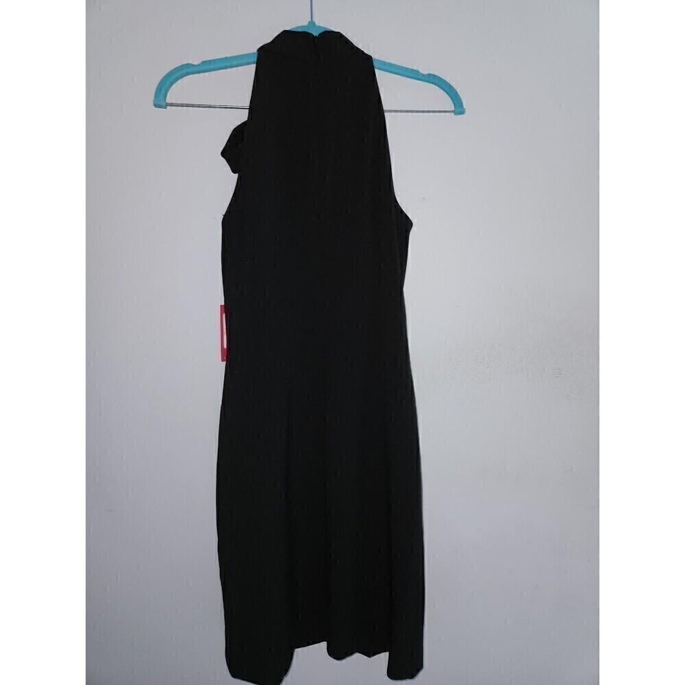 Vince Camuto Sz 2 Women's Bow Neck Halter Dress Black - Picture 2 of 9